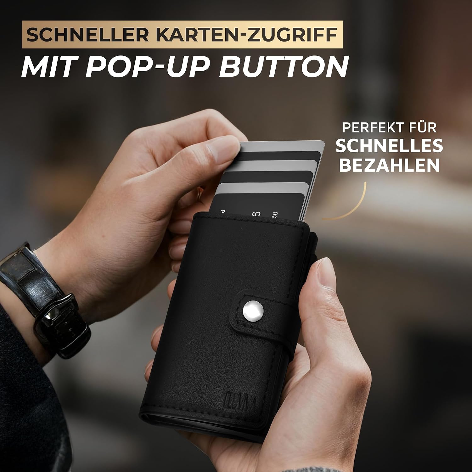 Slim Wallet – superleicht & kompakt – Geldbörse aus Premium-Kunstleder – rutschfestes Kartenfach – Portmonee für bis zu 10 Karten – Ideal für Business & Alltag