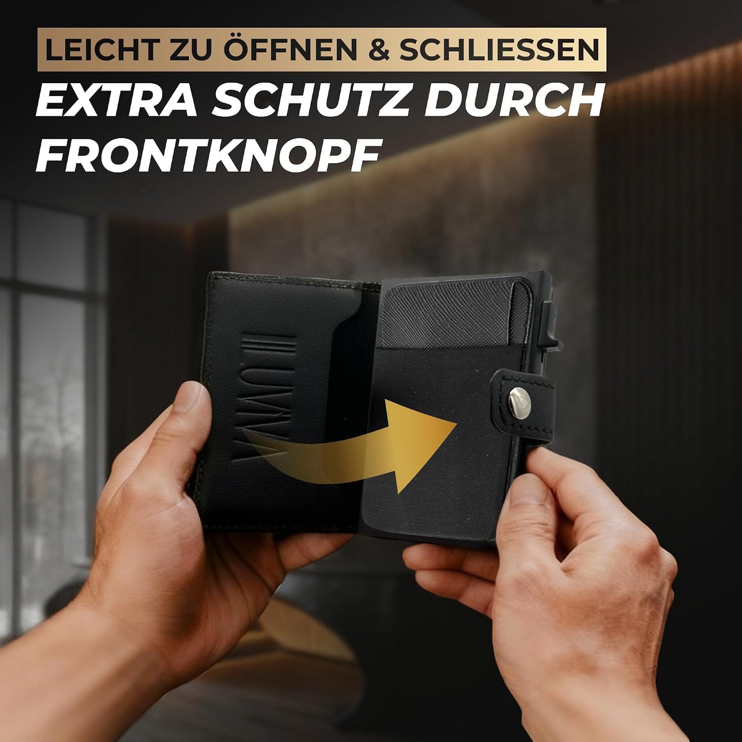 Slim Wallet – superleicht & kompakt – Geldbörse aus Premium-Kunstleder – rutschfestes Kartenfach – Portmonee für bis zu 10 Karten – Ideal für Business & Alltag